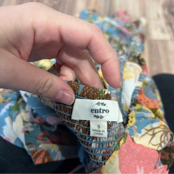 Anthropologie Entro Babydoll Floral Mini Dress - Picture 10 of 10